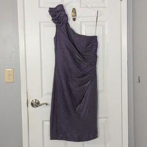 london times one shoulder dress London Times Maxi One Shoulder Dress Size 6 Womans White Floral Elastic Waist